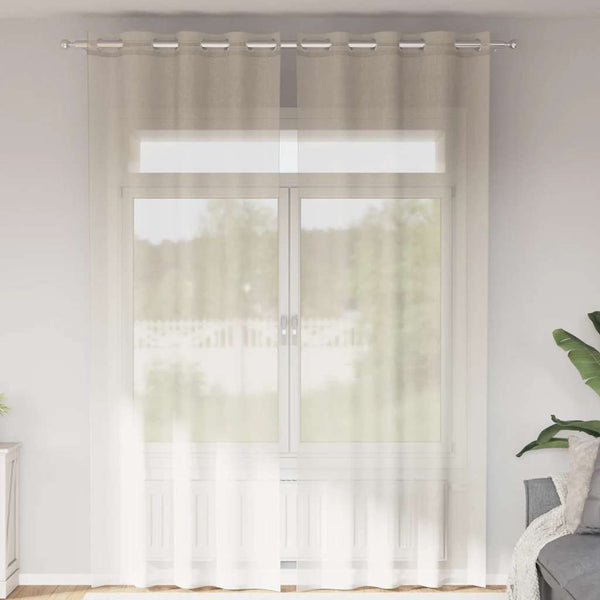 Creme Voile Vorhänge 140x260 cm, 2er-Set