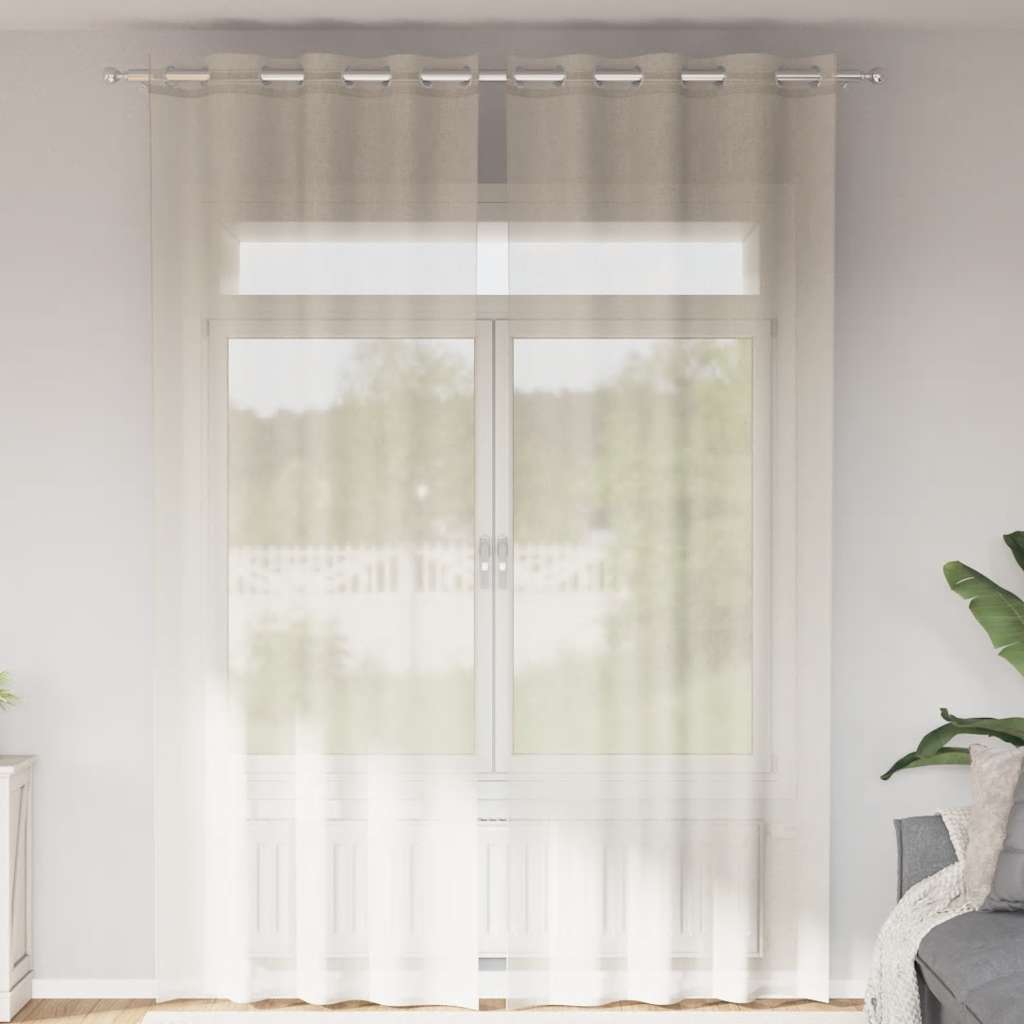 Creme Voile Vorhänge 140x300 cm, 2er-Set