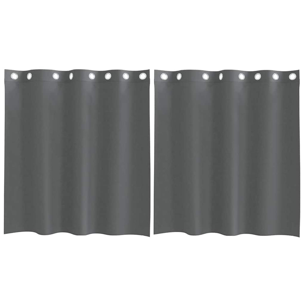 Dunkelgraue Voile Vorhänge mit Ösen, 140x140cm, 2er-Set