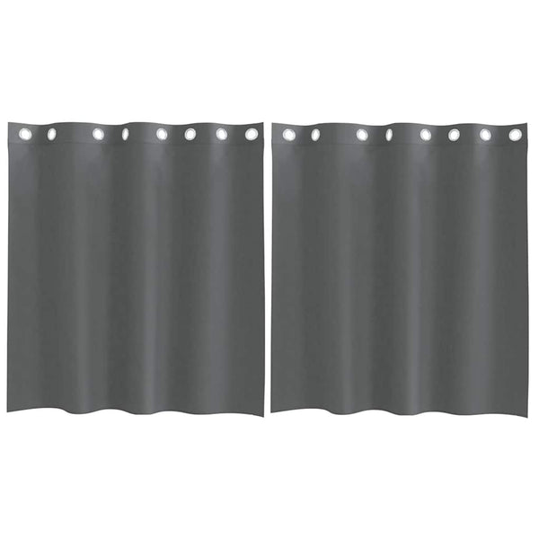 Dunkelgraue Voile Vorhänge mit Ösen, 140x140cm, 2er-Set