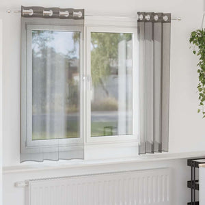 Dunkelgraue Voile Vorhänge 140x175 cm, 2er-Set