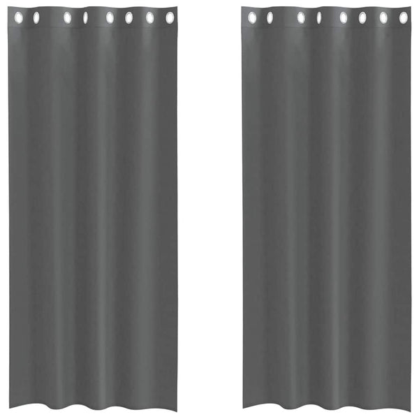 Dunkelgraue Voile Vorhänge 140x225 cm, 2er-Set