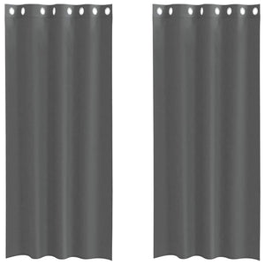 Dunkelgraue Voile Vorhänge 140x245 cm, 2er-Set