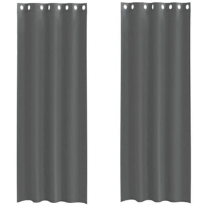 Dunkelgraue Voile Vorhänge 140x260 cm, 2er-Set