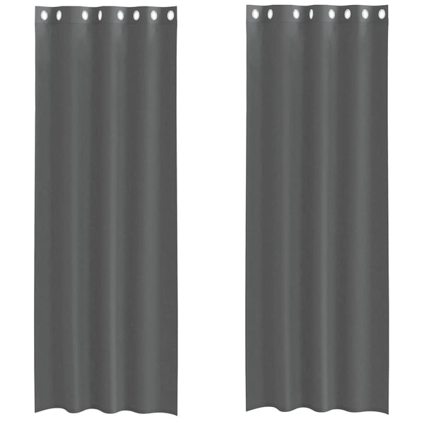 Dunkelgraue Voile Vorhänge 140x260 cm, 2er-Set