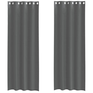 Dunkelgraue Voile Vorhänge 140x300 cm, 2er-Set