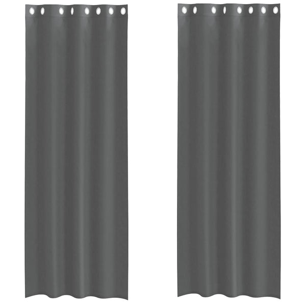 Dunkelgraue Voile Vorhänge 140x300 cm, 2er-Set