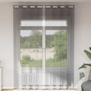 Dunkelgraue Voile Vorhänge 140x300 cm, 2er-Set