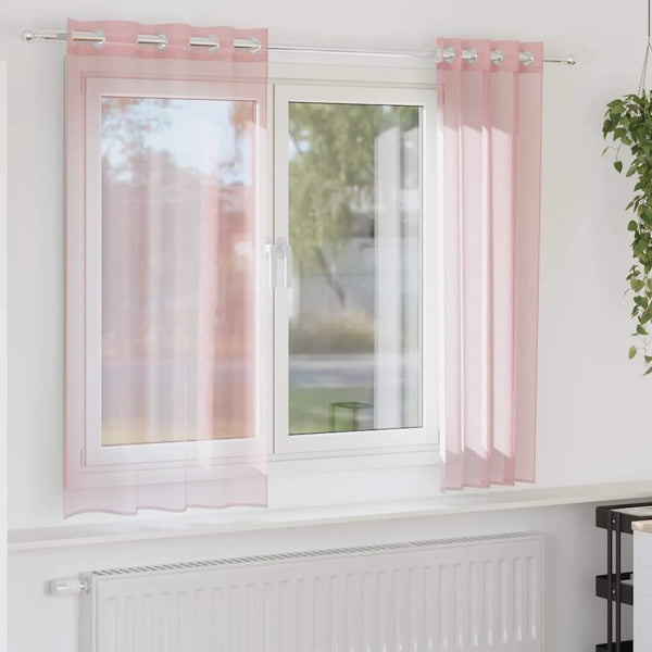 Hellrosa Voile Vorhänge 140x175 cm, 2er Set