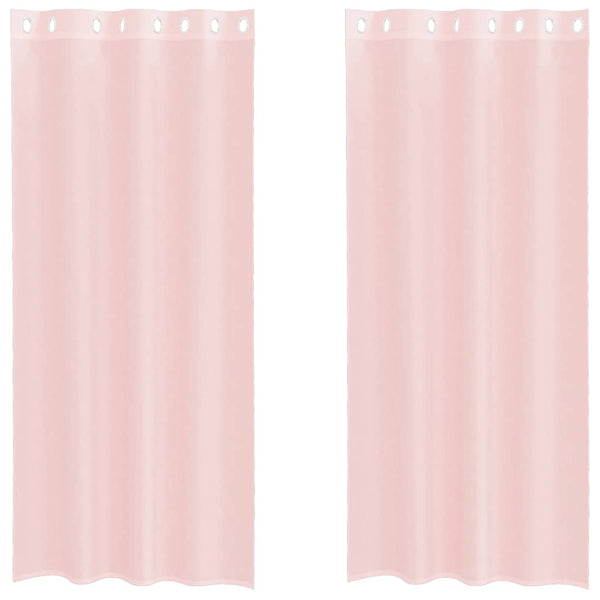 Hellrosa Voile Vorhänge 140x225 cm, 2er-Set