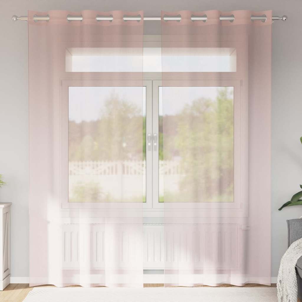 Hellrosa Voile Vorhänge 140x225 cm, 2er-Set