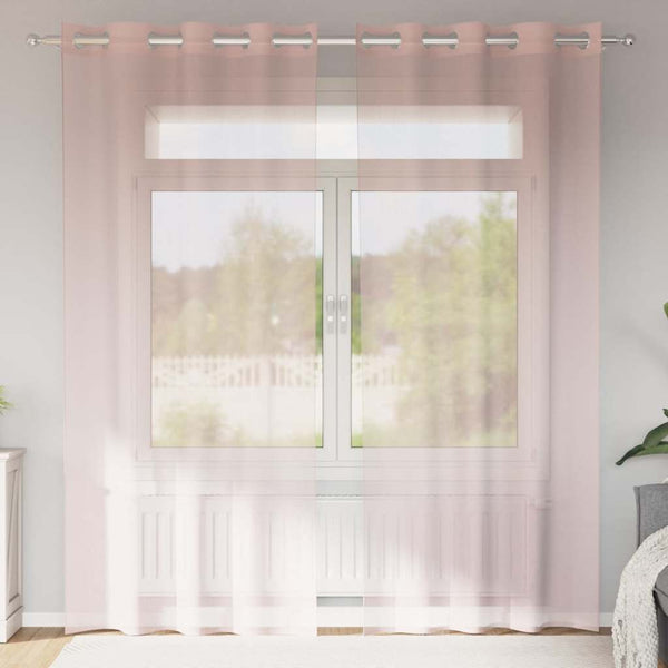 Hellrosa Voile Vorhänge 140x225 cm, 2er-Set