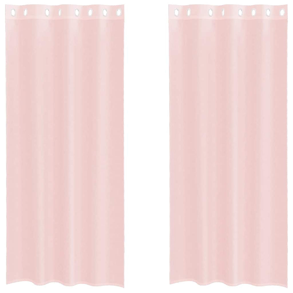 Hellrosa Voile Vorhänge 140x245 cm, 2er-Set