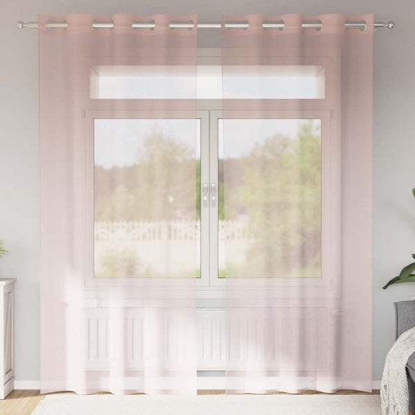 Hellrosa Voile Vorhänge 140x245 cm, 2er-Set