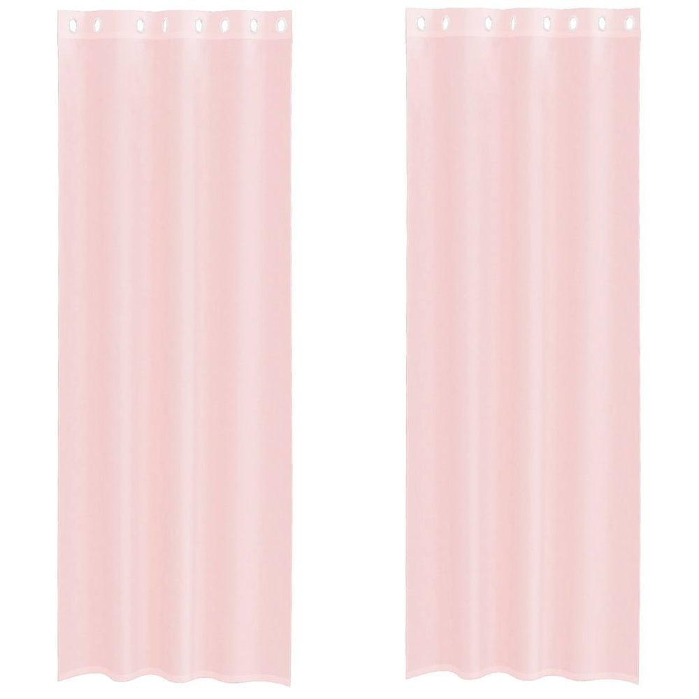 Hellrosa Voile Vorhänge mit Ösen, 2 Stk. 140x260 cm
