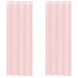 Hellrosa Voile Vorhänge mit Ösen, 2 Stk. 140x260 cm