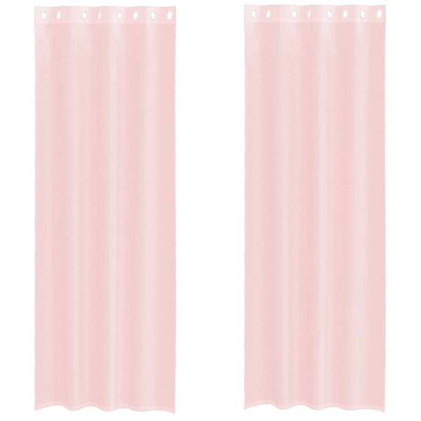 Hellrosa Voile Vorhänge mit Ösen, 2 Stk. 140x260 cm