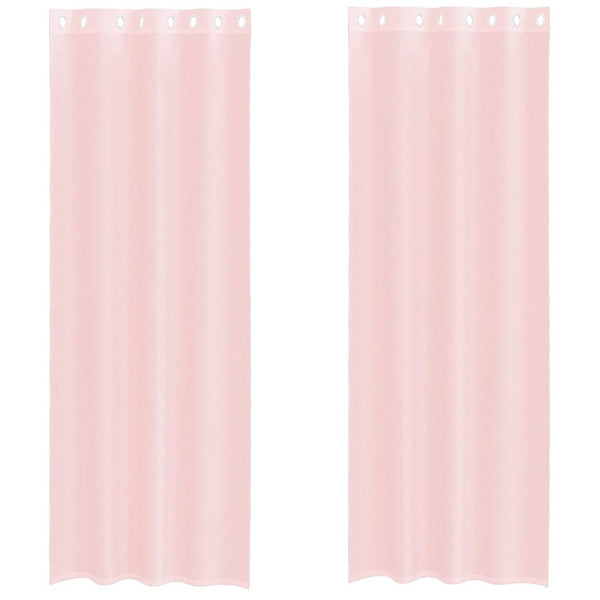 Hellrosa Voile Vorhänge 140x300 cm, 2er-Set