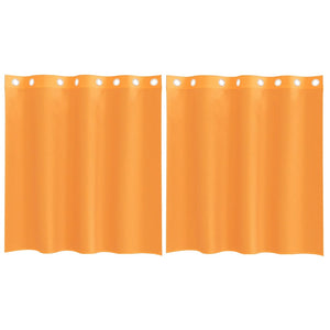 Orange Voile Vorhänge mit Ösen, 140x140 cm, 2er-Set