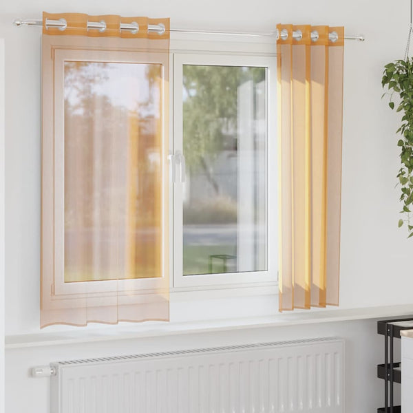 Orange Voile Gardinen 140x175 cm, 2er-Set