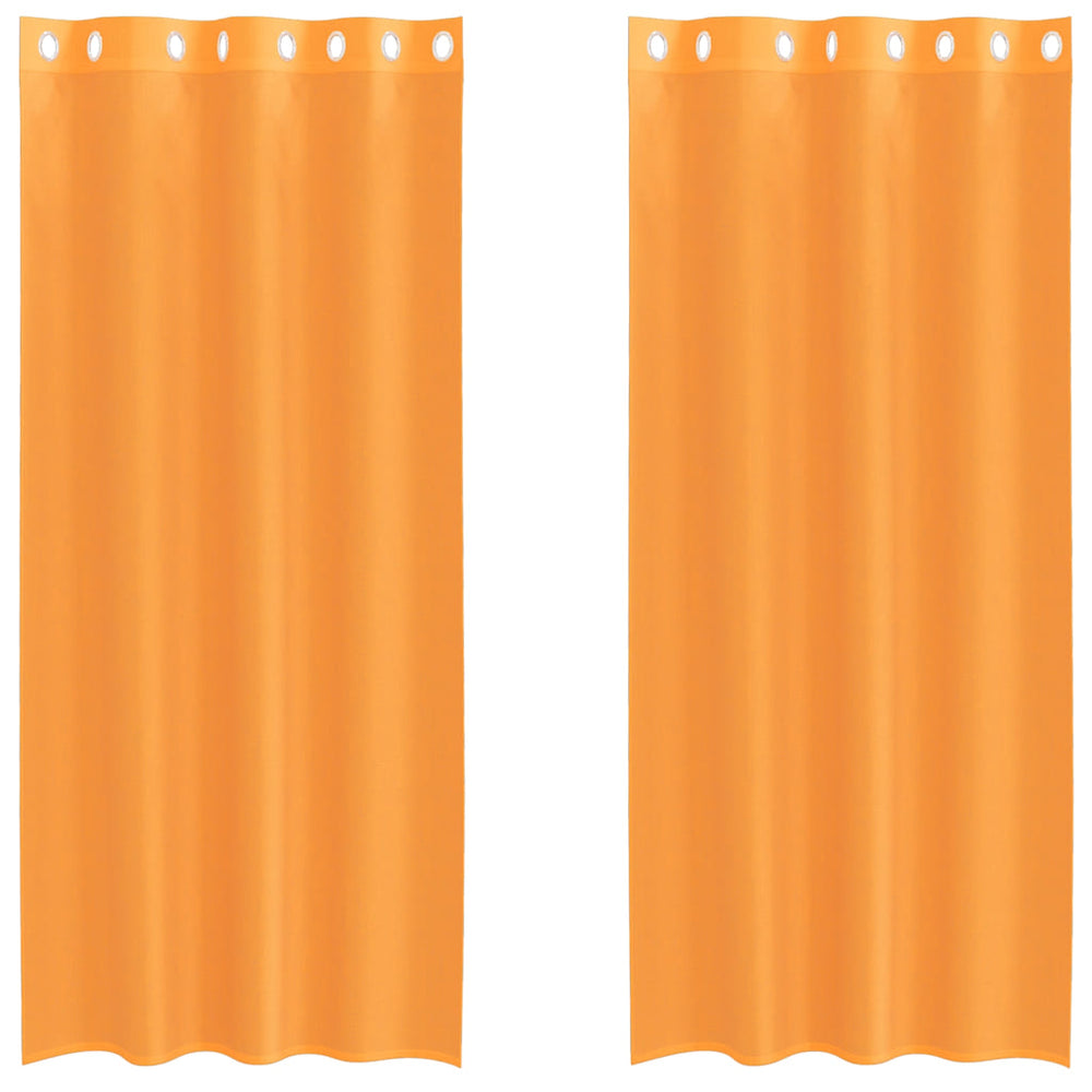 Orange Voile Vorhänge mit Ösen, 140x225 cm, 2er-Set