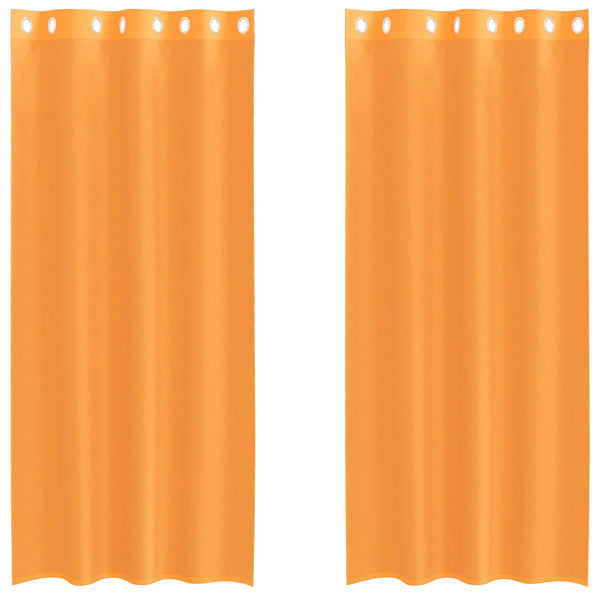 Orange Voile Vorhänge mit Ösen, 140x225 cm, 2er-Set
