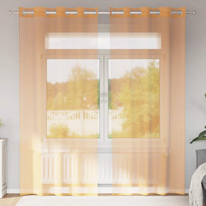 Orange Voile Vorhänge mit Ösen, 140x225 cm, 2er-Set