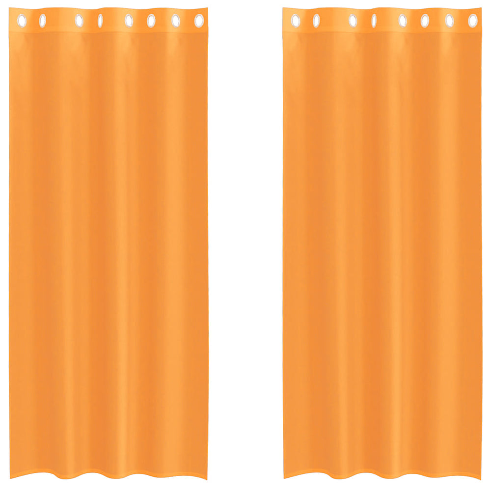 Orange Voile Gardinen mit Ösen, 2er-Set