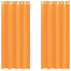 Orange Voile Gardinen mit Ösen, 2er-Set