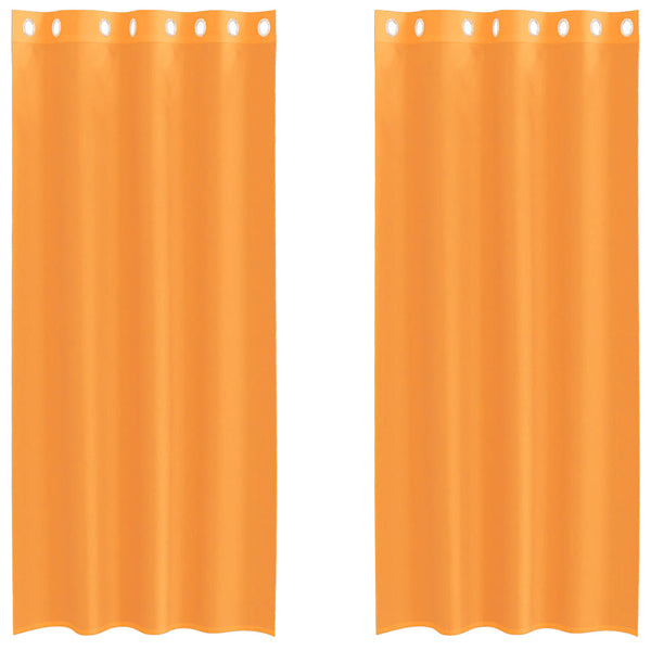 Orange Voile Gardinen mit Ösen, 2er-Set