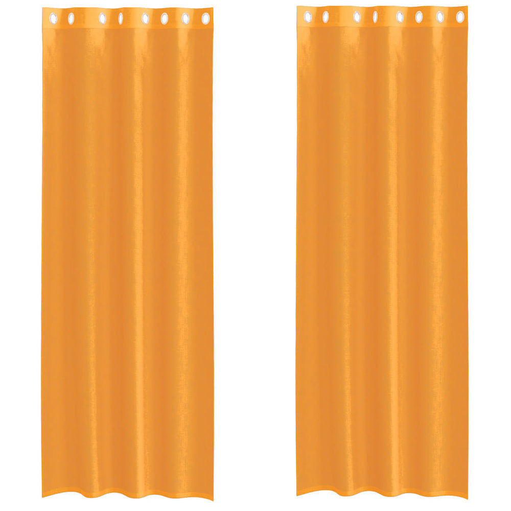 Orange Voile Vorhänge mit Ösen, 140x260 cm, 2er-Set