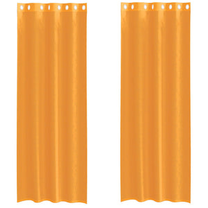 Orange Voile Vorhänge mit Ösen, 140x260 cm, 2er-Set
