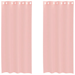 Rosa Voile Vorhänge mit Ösen 140x225 cm, 2er Set