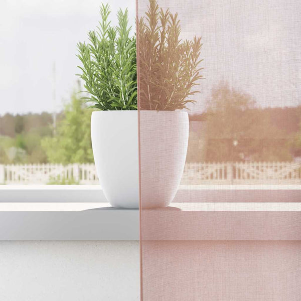 Rosa Voile Vorhänge mit Ösen 140x225 cm, 2er Set