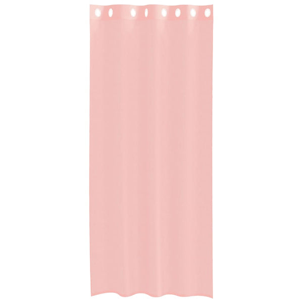 Rosa Voile Vorhänge mit Ösen 140x225 cm, 2er Set