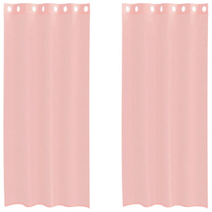 Rosa Voile Gardinen 140x245 cm, 2er-Set