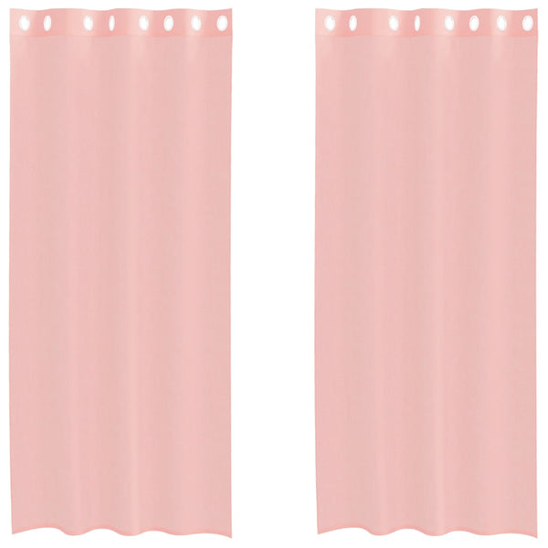 Rosa Voile Gardinen 140x245 cm, 2er-Set