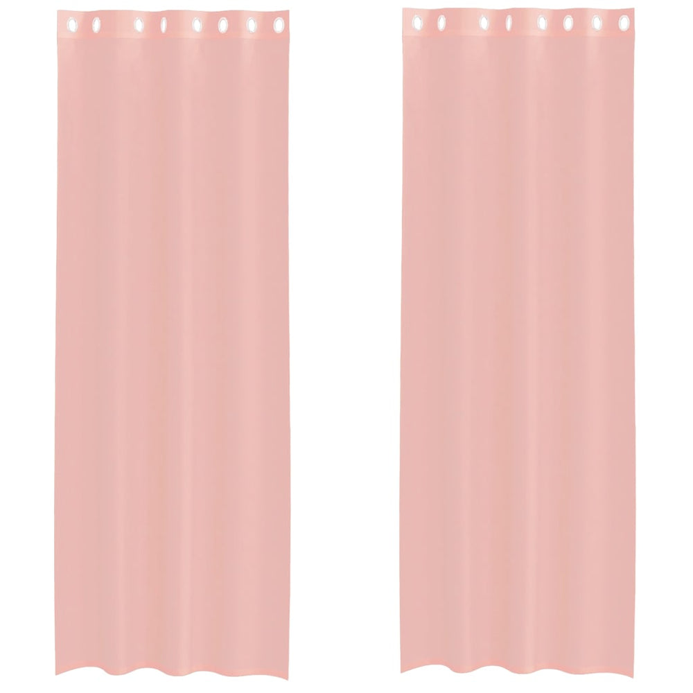 Rosa Voile Vorhänge 140x260 cm, 2er-Set
