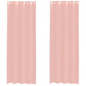 Rosa Voile Vorhänge 140x260 cm, 2er-Set