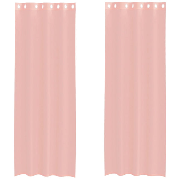 Rosa Voile Vorhänge 140x260 cm, 2er-Set