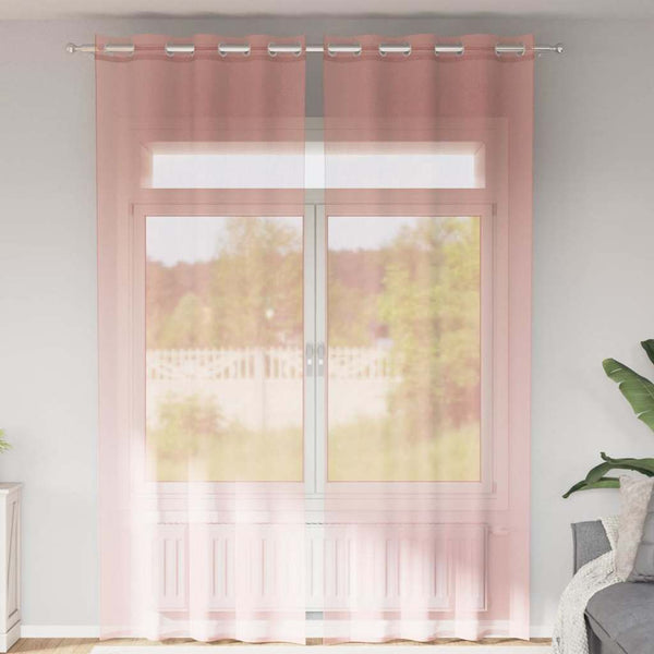 Rosa Voile Vorhänge 140x260 cm, 2er-Set