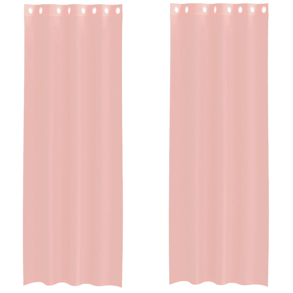 Rosa Voile Vorhänge 140x300 cm, 2er-Set