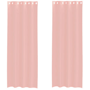 Rosa Voile Vorhänge 140x300 cm, 2er-Set