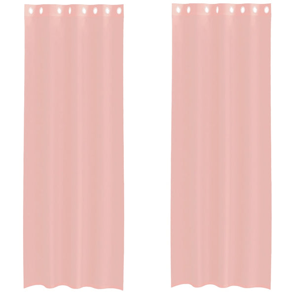 Rosa Voile Vorhänge 140x300 cm, 2er-Set