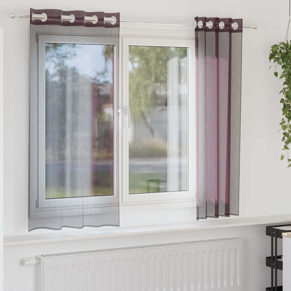 Lila Voile Vorhänge 140x175 cm, 2er-Set