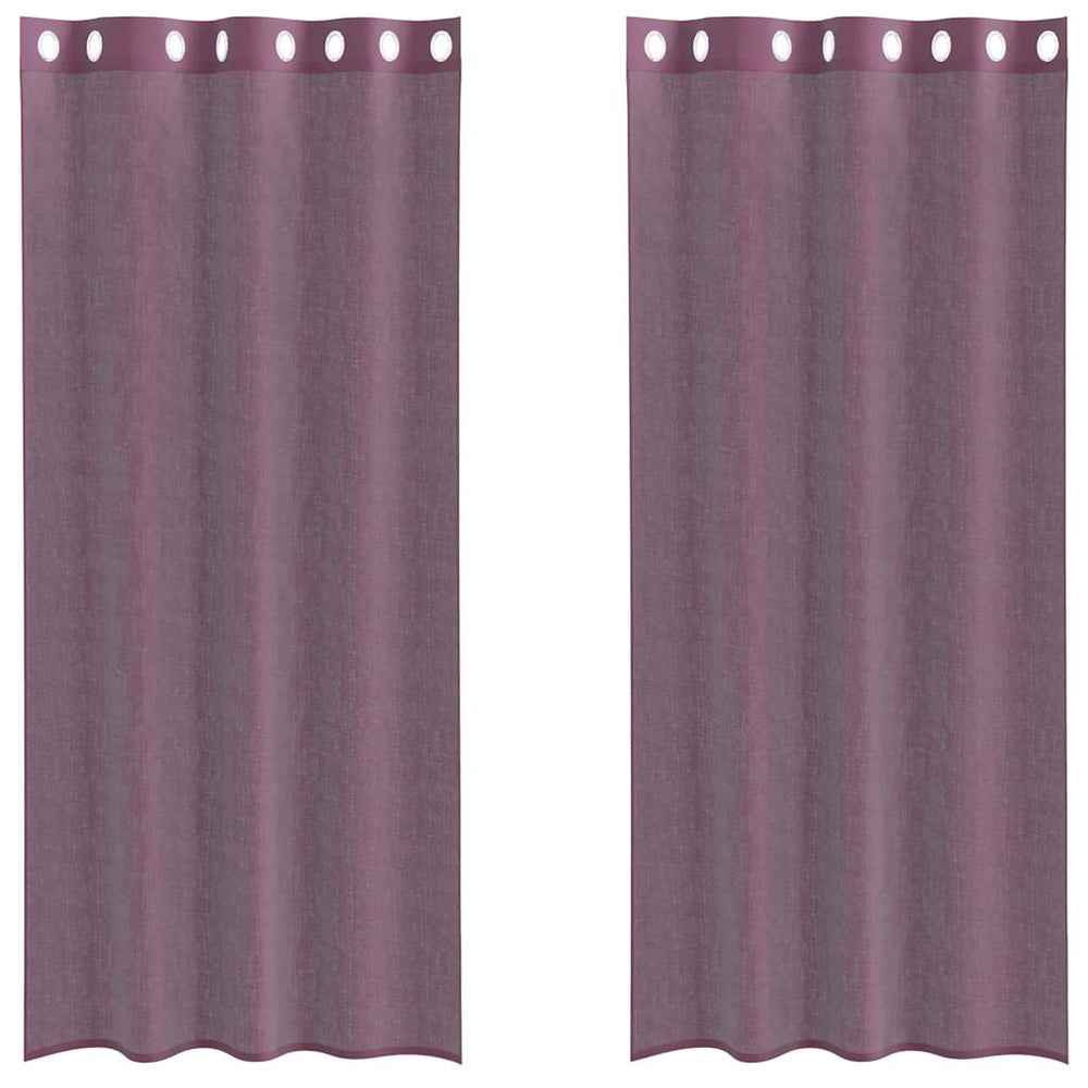Lila Voile Vorhänge mit Ösen, 140x225 cm, 2er-Set