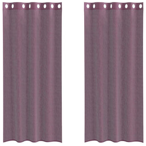 Lila Voile Vorhänge mit Ösen, 140x225 cm, 2er-Set