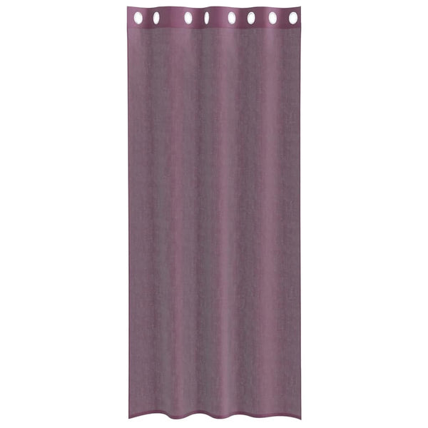 Lila Voile Vorhänge mit Ösen, 140x225 cm, 2er-Set