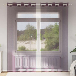 Lila Voile Vorhänge mit Ösen, 140x225 cm, 2er-Set