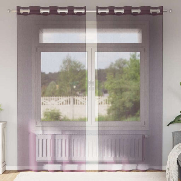 Lila Voile Vorhänge mit Ösen, 140x225 cm, 2er-Set
